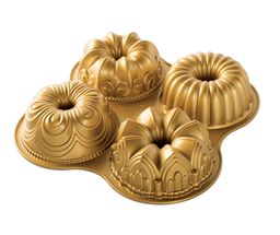 Nordic Ware Tulband Bakvorm Quartet Bundt Goud - 4 Stuks